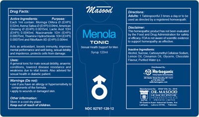 Menola Syrup (Menola Syrup Label)